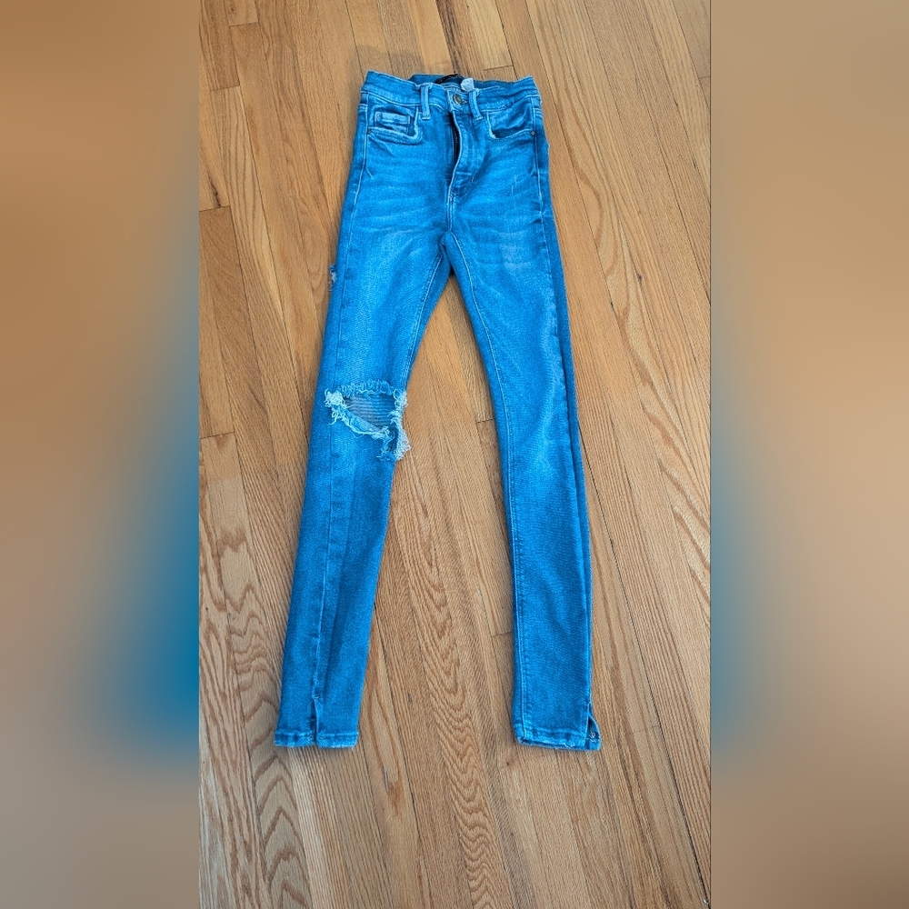 Women's Blue Distressed Jeans